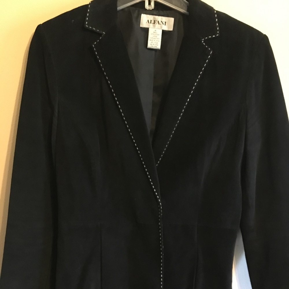 🏷️Limited Sale🏷️Alfani Black Leather Suede Blazer Jacket - -Size M